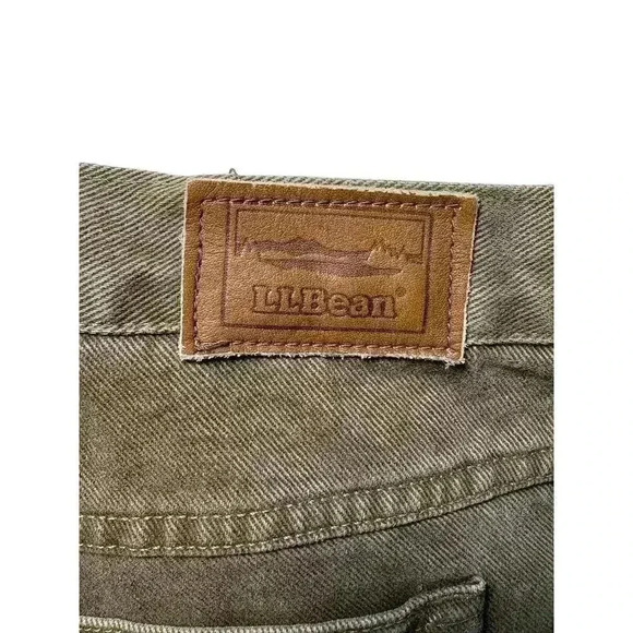 LL Bean men’s warm flannel lined brown jeans size 46 X 24-hemmed - Picture 4 of 8